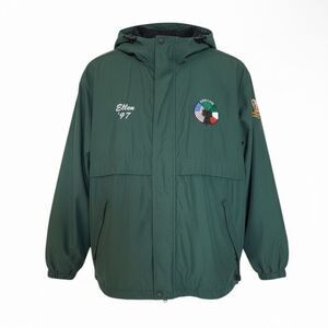 Ultra Club Ellen '97 AOH-LAOH 2004 Hooded‎ Lined Windbreaker Jacket Green Medium